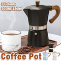 Portable Coffee Maker Wood Grain Handle Outdoor Manual Espresso Machine Camping - Blue-150ml-0