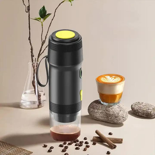 Black Portable Fully Automatic Espresso Coffee Machine - Universal 3-in-1 Capsule, Coffee Powder & Espresso Maker-0