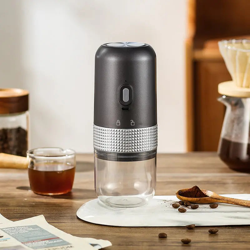 Wireless Portable Electric Coffee Grinder - Adjustable Coarseness, USB-C Rechargeable, One-Touch Operation(grey) NNE Living