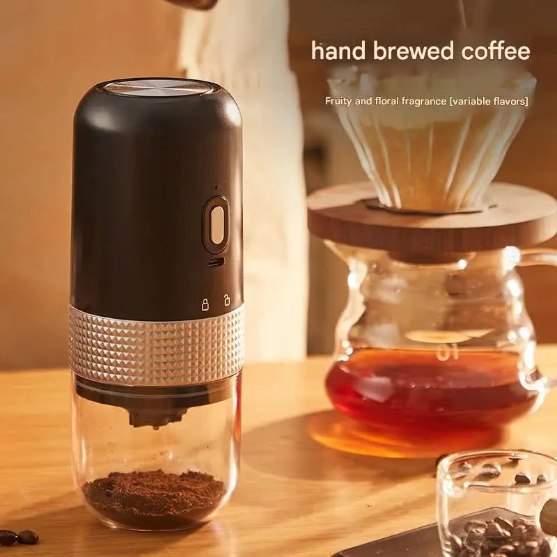 Wireless Portable Electric Coffee Grinder - Adjustable Coarseness, USB-C Rechargeable, One-Touch Operation(grey) NNE Living