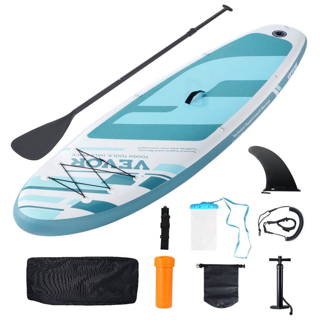 VEVOR Inflatable Stand Up Paddle Board, 152 mm Wide SUP Paddleboard, with Board Accessories, Pump, Paddle, Fin, Phone Bag, Backpack, Ankle Leash, Repair Kit, Non-slip Deck for Youth & Adults-4