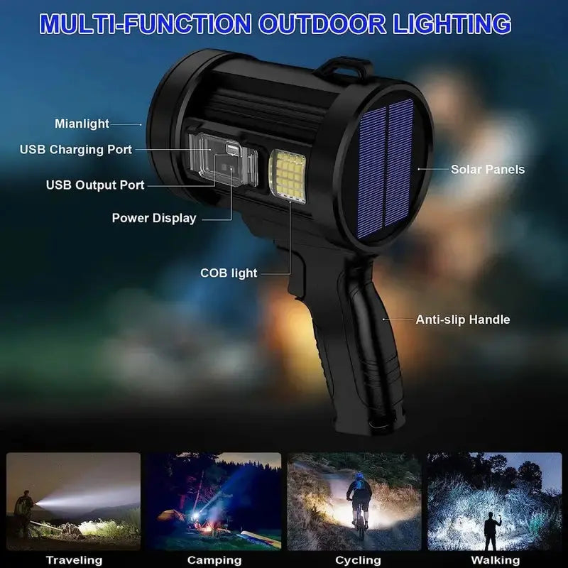 NNETM Ultra Bright Rechargeable Spotlight Flashlight with Color Filters - Perfect for Camping NNETM