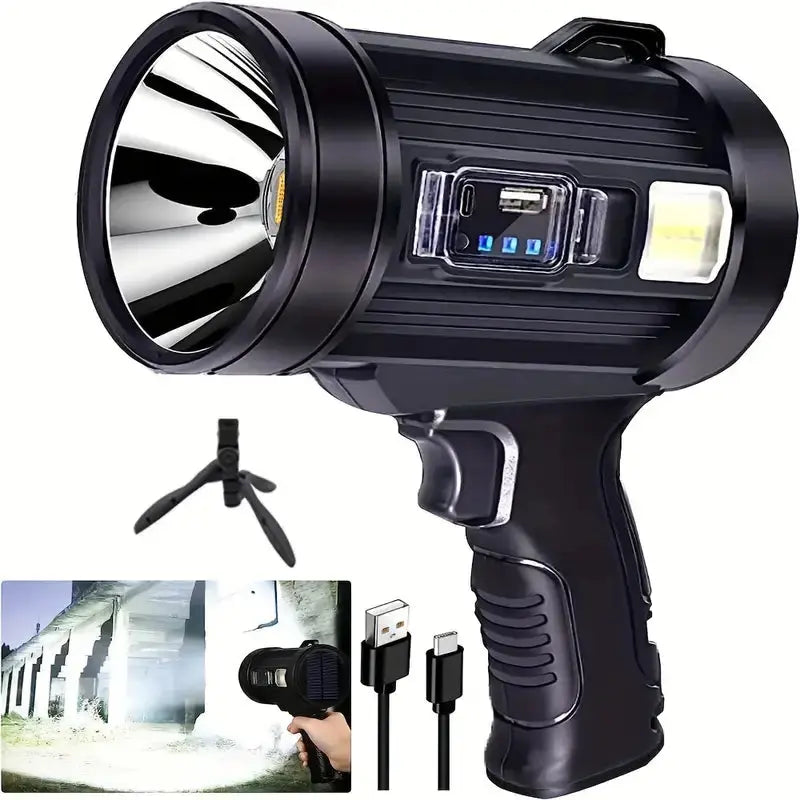 NNETM Ultra Bright Rechargeable Spotlight Flashlight with Color Filters - Perfect for Camping NNETM