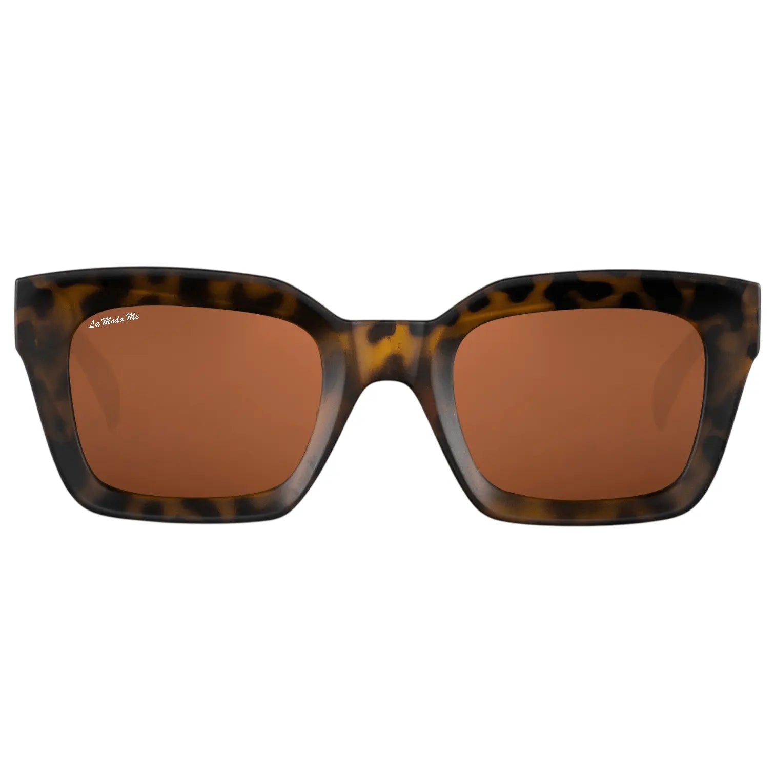 Luum tortoise shell square sunglasses with brown tinted lenses.
