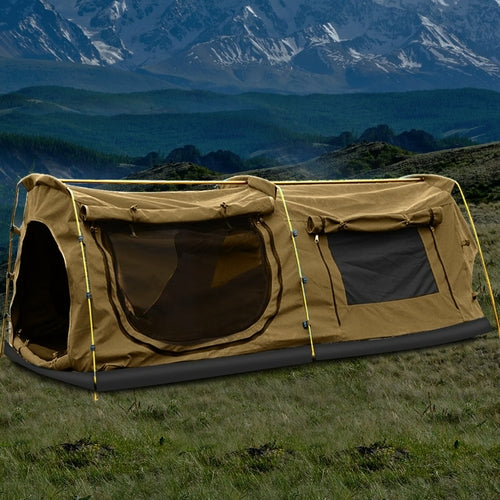 Mountview Double King Swag Camping Swags Canvas Dome Tent Hiking